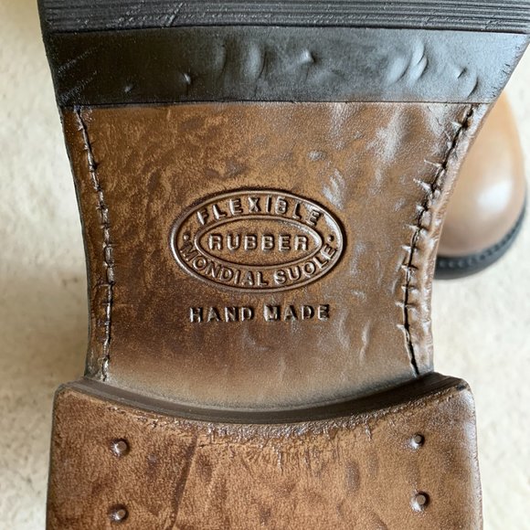 Italian Hand-Made BOEMOS ‘Timberland’ BURNISHED LEATHER Ankle BOOTS Sz 8.5-9 US - Picture 11 of 14